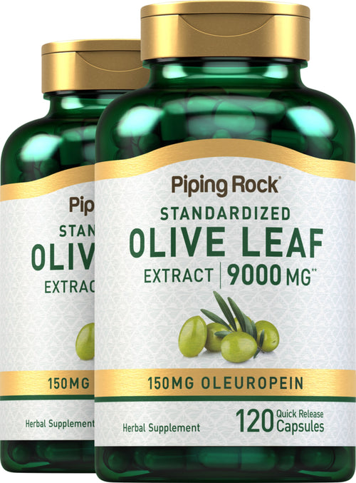 Extrait de feuilles d’olivier,  9000 mg 120 Gélules à libération rapide 2 Bouteilles