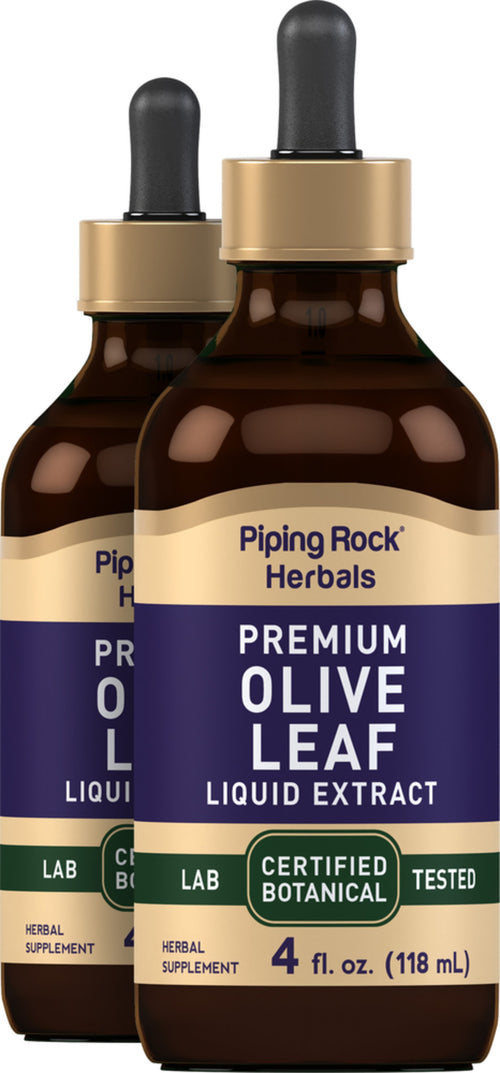 Olive Leaf Liquid Extract Alcohol Free, 4 fl oz (118 mL) Dropper Bottle, 2  Dropper Bottles