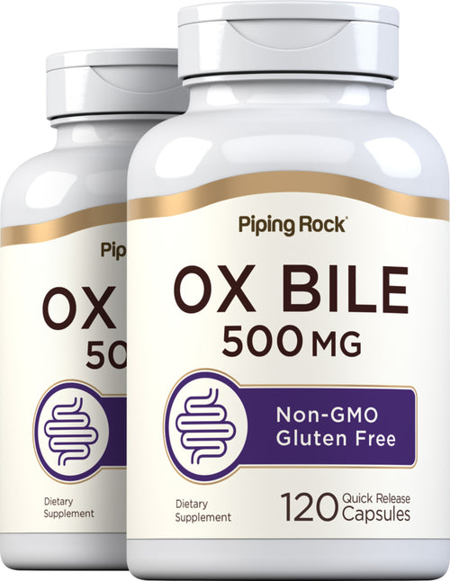 Ox Bile, 1000 mg (per serving), 100 Quick Release Capsules, 2  Bottles