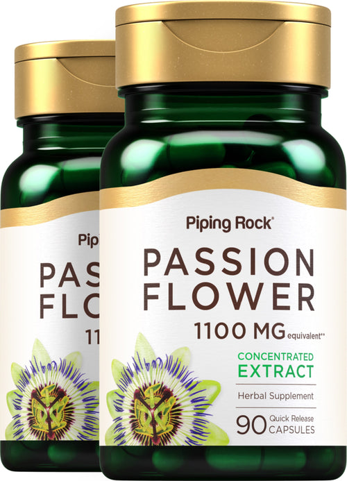 Fleur de la Passion,  1100 mg 90 Gélules à libération rapide 2 Bouteilles