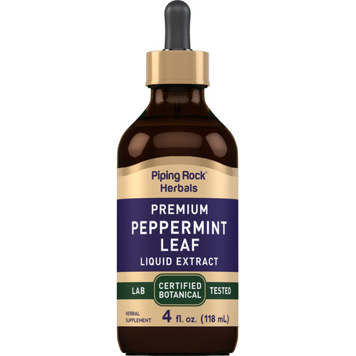 Peppermint Leaf Liquid Extract Alcohol Free, 4 fl oz (118 mL) Dropper Bottle