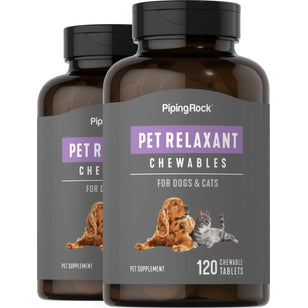 Pet Relaxant for Dogs & Cats, 120 Chewable Tablets, 2  Bottles
