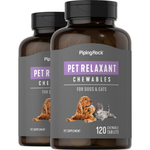 Pet Relaxant for Dogs & Cats, 120 Chewable Tablets, 2  Bottles