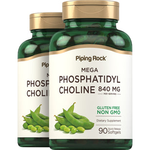 Fosfatydylocholina 840 mg (na porcję) 90 Miękkie kapsułki żelowe o szybkim uwalnianiu 2 Butelki