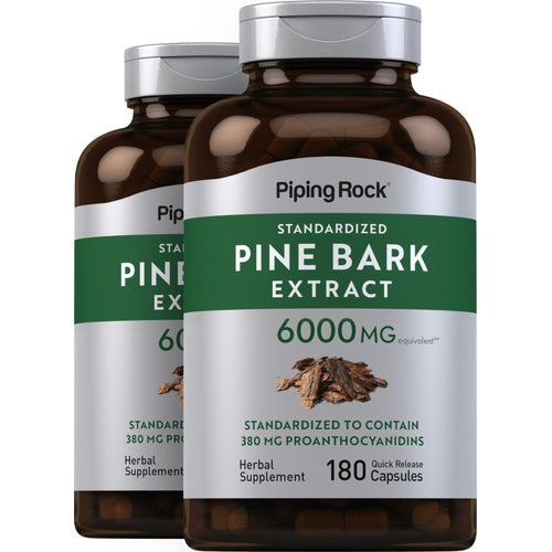 Extrait d'écorce de Pin ,  6000 mg 180 Gélules à libération rapide 2 Bouteilles