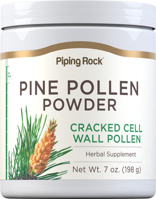 Poudre de parois cellulaires fissurées de pollen de pin à l'état sauvage 7 once 198 g Bouteille    