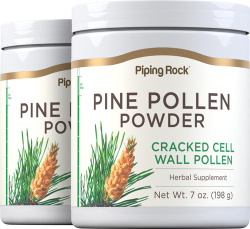 Pine Pollen Powder Wild Harvested Cell Wall Cracked, 7 oz (198 g) Bottles, 2  Bottles
