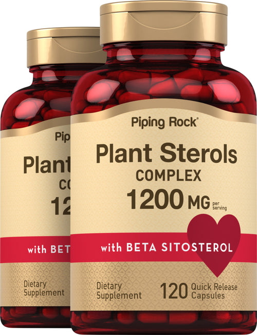 Complexe de stéroïdes de plantesavec Béta Sitosterol 1200 mg (par dose) 1200 mg (par portion) 120 Capsules molles à libération rapide 2 Bouteilles    