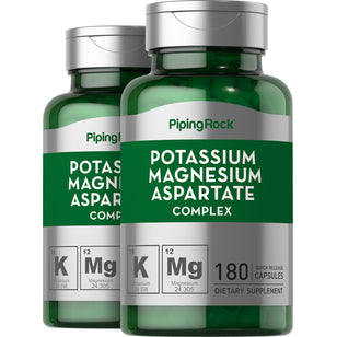 Potassium Magnesium Aspartate Complex, 99 mg/180 mg, 180 Quick Release Capsules, 2  Bottles