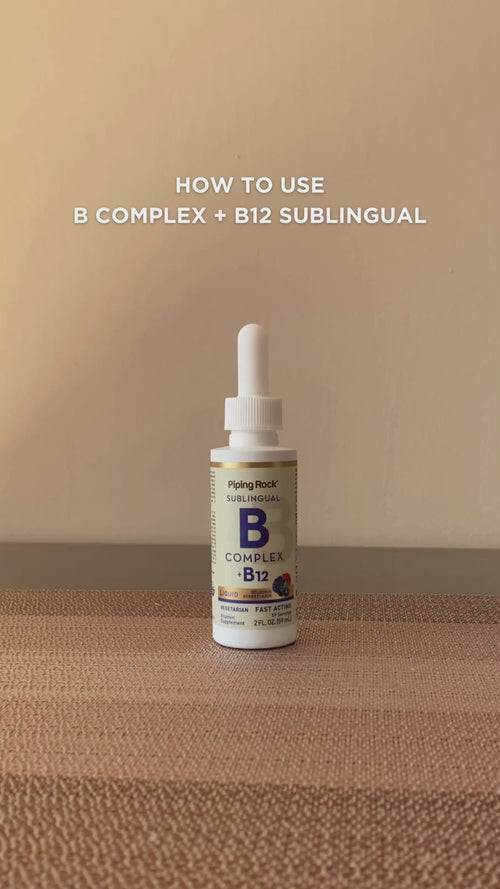 B-Complex Liquid Plus B-12 Sublingual, 1200 mcg, 2 fl oz (59 mL) Dropper Bottle Video