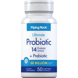 Probiotic-14 25 พันล้านสิ่งมีชีวิตที่มี พรีไบโอติก 50 แคปซูลผัก       
