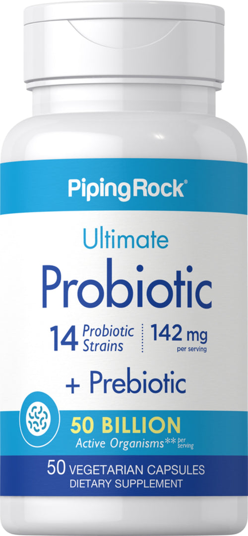 Probiotisch ‒ 14 Stämme, 25 Milliarden Organismen mit Präbiotisch 50 Vegetarische Kapseln       