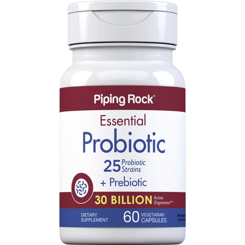 25 probiotische Stämme mit 30 Milliarden Organismen plus Präbiotikum 60 Vegetarische Kapseln    