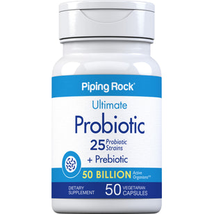 Probiotic 25 Strains 50 Billion Organisms plus Prebiotic, 50 Vegetarian Capsules