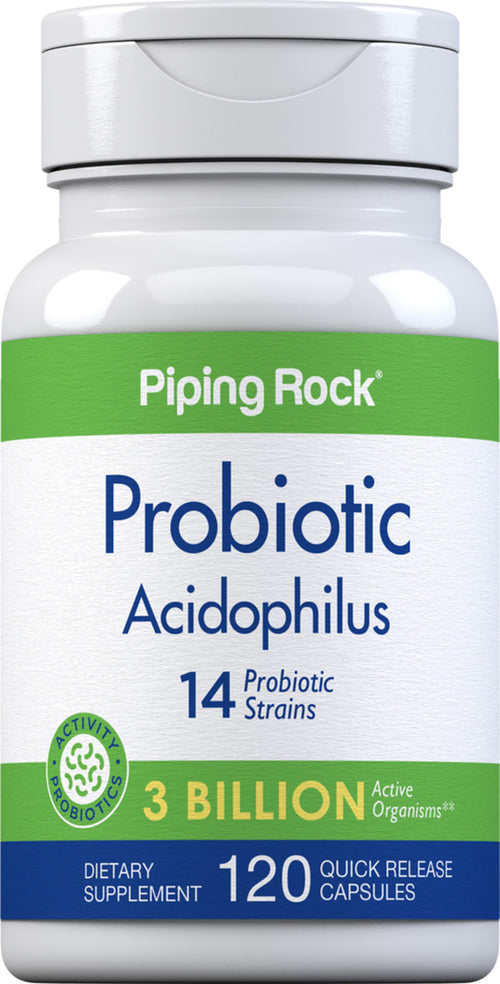 Probiotic-14 Complex - 3 milliarder organismer 120 Kapsler for hurtig frigivelse       