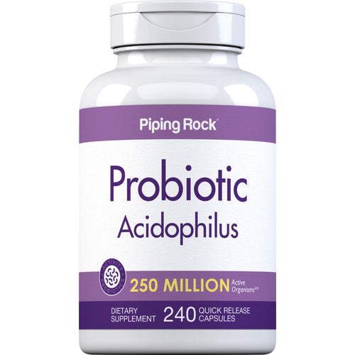 Probiotisk acidophilus - 250 millioner organismer 240 Kapsler for hurtig frigivelse       