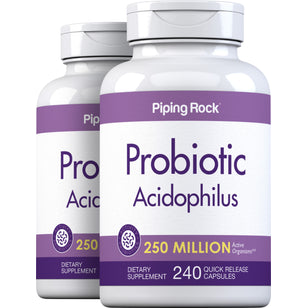 Probiotic Acidophilus 250 Million Organisms, 240 Quick Release Capsules, 2  Bottles