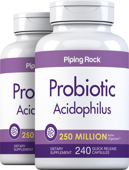 Probiotic Acidophilus 250 Million Organisms, 240 Quick Release Capsules, 2  Bottles