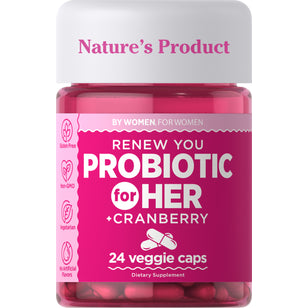 Probiotic for Her plus Cranberry, 24 Vegetarian Capsules