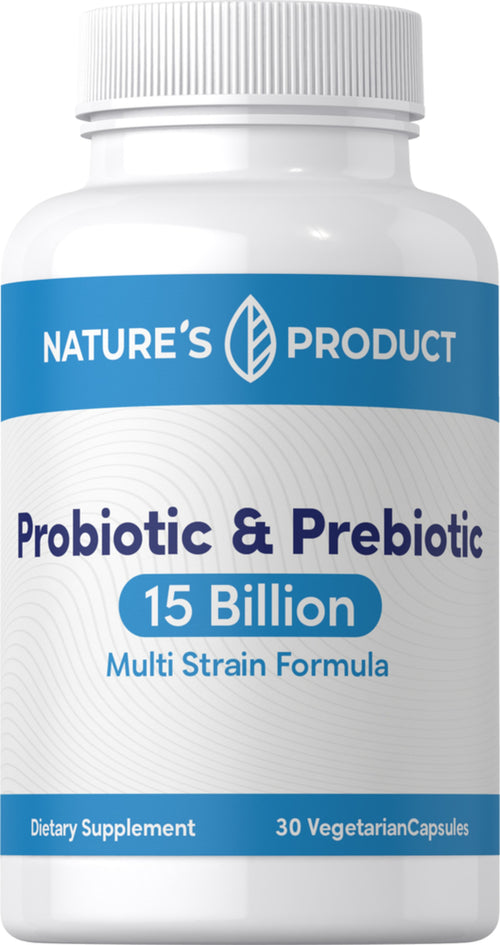 Probiotic & Prebiotic 15 Billion, 30 Vegetarian Capsules