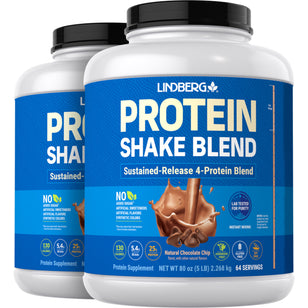 Protein Blend Shake (Natural Chocolate), 5 lb (2.268 kg) Bottle, 2  Bottles