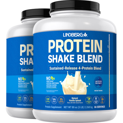 Protein Blend Shake (Natural Vanilla), 5 lb (2.268 kg) Bottle, 2  Bottles