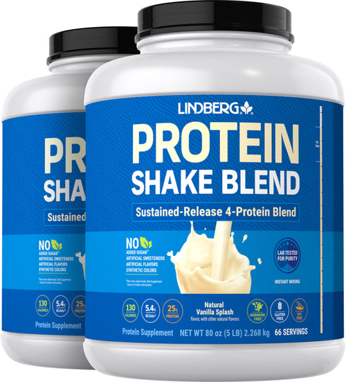 Protein Blend Shake (Natural Vanilla), 5 lb (2.268 kg) Bottle, 2  Bottles