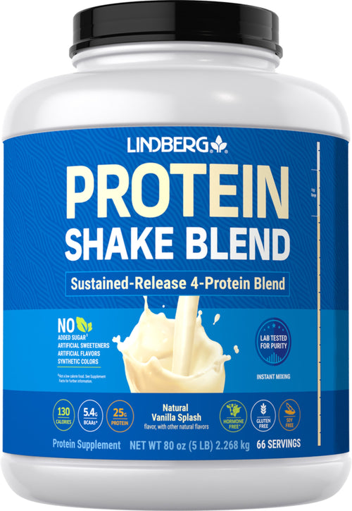 Proteinblandingshake (naturlig vaniljesplash) 5 pund 2.268 kg Flaske