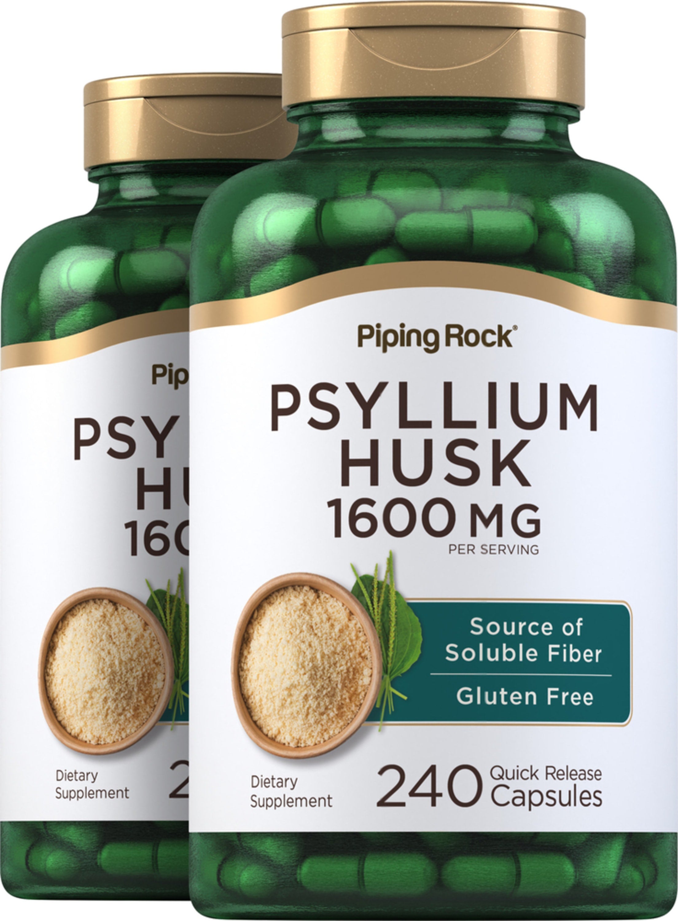 Psyllium Husks, 1600 mg (per serving), 240 Quick Release Capsules, 2 ...