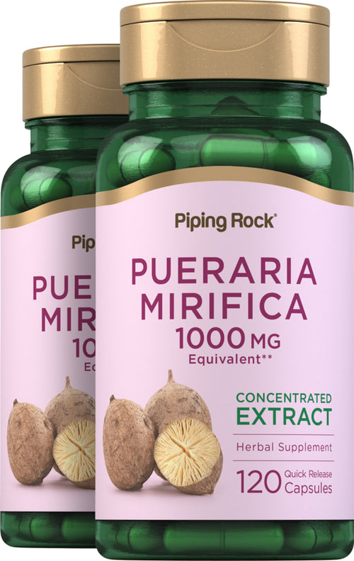 Pueraria Mirifica 1000 mg 120 Gélules à libération rapide 2 Bouteilles  