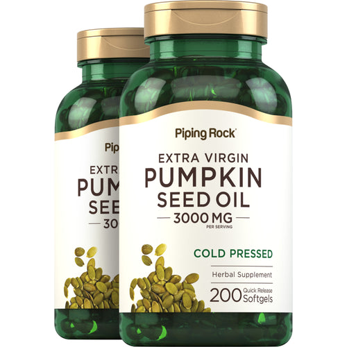 Pumpkin Seed Oil, 3000 mg (per serving), 200 Quick Release Softgels, 2  Bottles