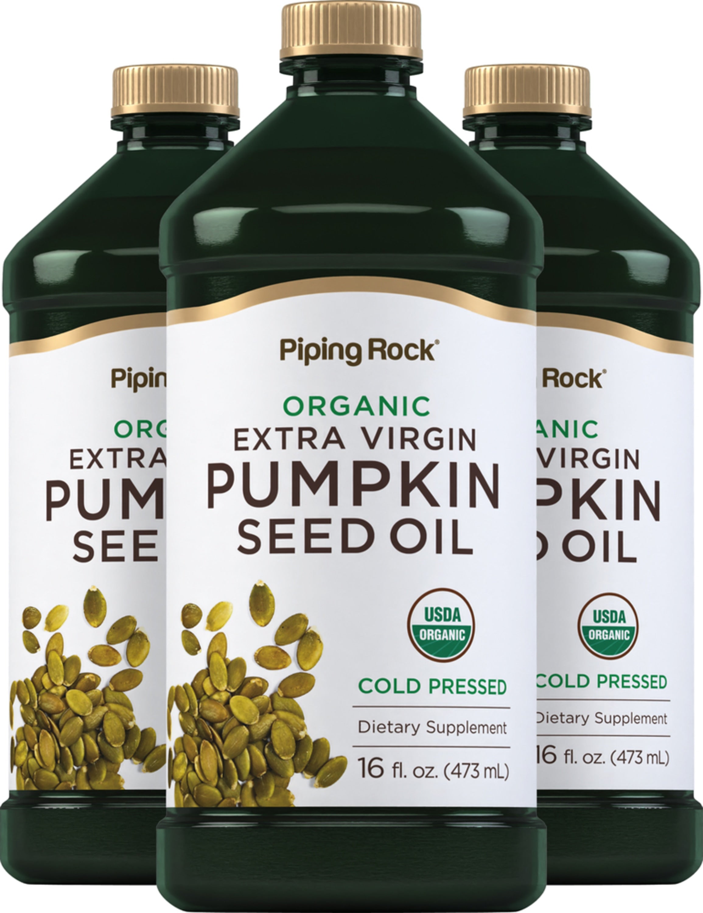 Pumpkin Seed Oil Cold Pressed (Organic), 16 fl oz (473 mL) Bottles, 3