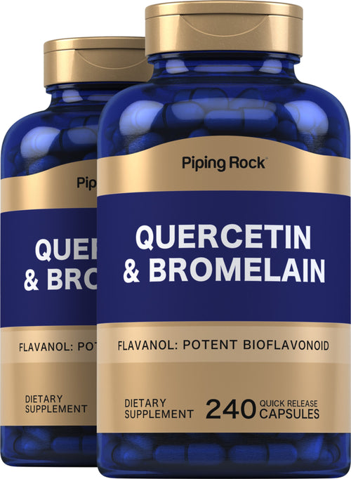 Quercetine plus Bromelaïne 400 mg (par portion) 240 Gélules à libération rapide 2 Bouteilles   