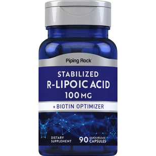 Acid alfa lipoic fracțiune-R (stabilizator) plus optimizator Biotin 100 mg 90 Capsule cu eliberare rapidă     