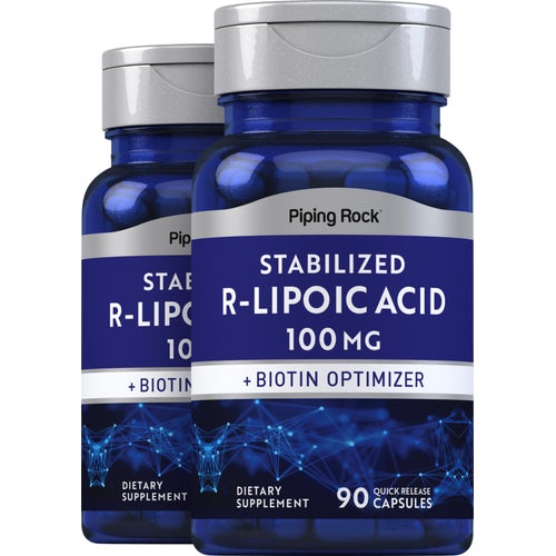 R-Fraction Alpha Lipoic Acid (Stabilized), 100 mg, 90 Quick Release Capsules, 2  Bottles
