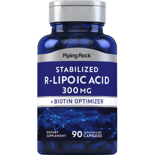 R-Fraktion Alpha-Liponsäure (stabilisiert) plus Biotin-Optimizer 300 mg 90 Kapseln mit schneller Freisetzung     