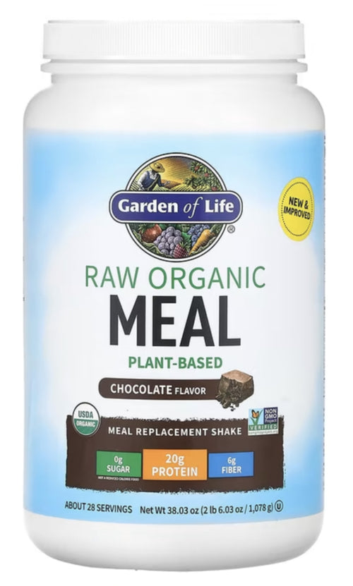 Raw Organic Meal, органический заменитель пищи (со вкусом шоколада) 35.9 унций 1017 г Флакон    