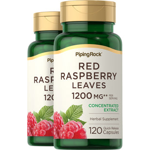 Red Raspberry Leaves, 1200 mg (per serving), 120 Quick Release Capsules, 2  Bottles