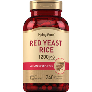 Levedura de arroz vermelho  1200 mg (por dose) 240 Cápsulas de Rápida Absorção     