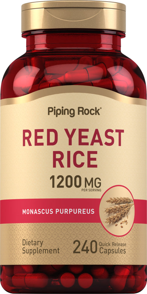 Rød ris  1200 mg (pr. dosering) 240 Kapsler for hurtig frigivelse     