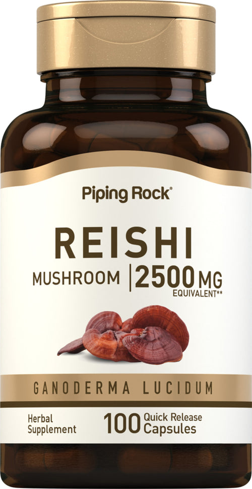 Reishi-svampeekstrakt (Standardiseret) 2500 mg 100 Kapsler for hurtig frigivelse     