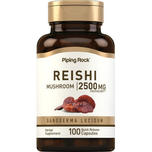 Extrato de cogumelos Reishi (normalizado) 2500 mg 100 Cápsulas de Rápida Absorção     