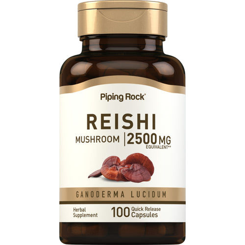 Reishi-svampeekstrakt (Standardiseret) 2500 mg 100 Kapsler for hurtig frigivelse     