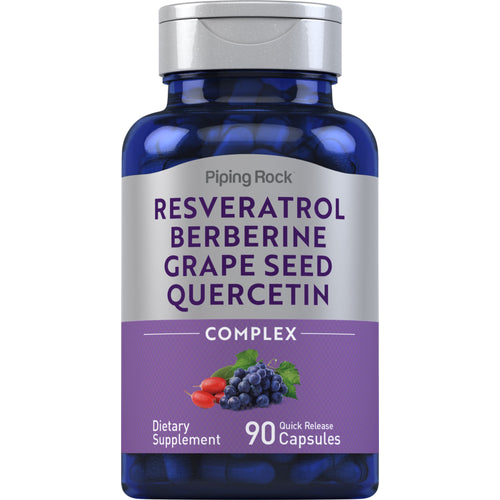 Resveratrol berberin druefrø quercetin-ekstrakt 90 Hurtigvirkende kapsler    