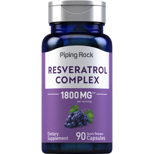 Complexe resvératrol,  1800 mg (par portion) 90 Gélules à libération rapide