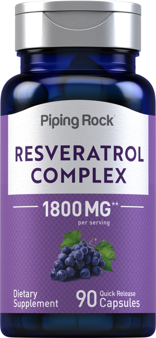 Complexe resvératrol,  1800 mg (par portion) 90 Gélules à libération rapide