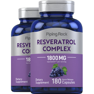 Resveratrol Defense, 1800 mg, 180 Quick Release Capsules, 2  Bottles