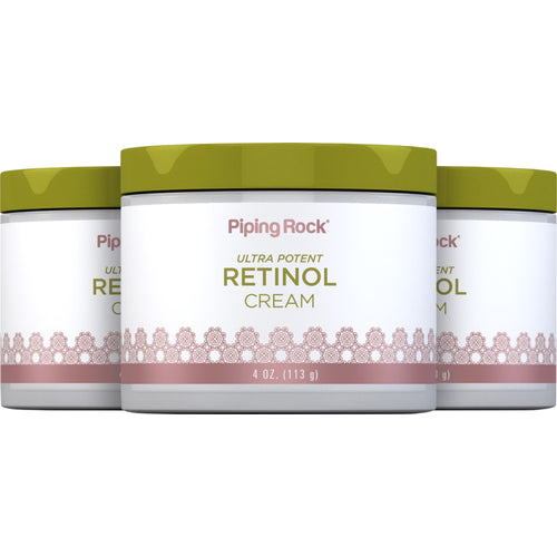 Retinol Cream (Ultra Potent  Vitamin A Cream), 400,000 IU per Jar IU, 4 oz (113 g) Jar, 3  Jars