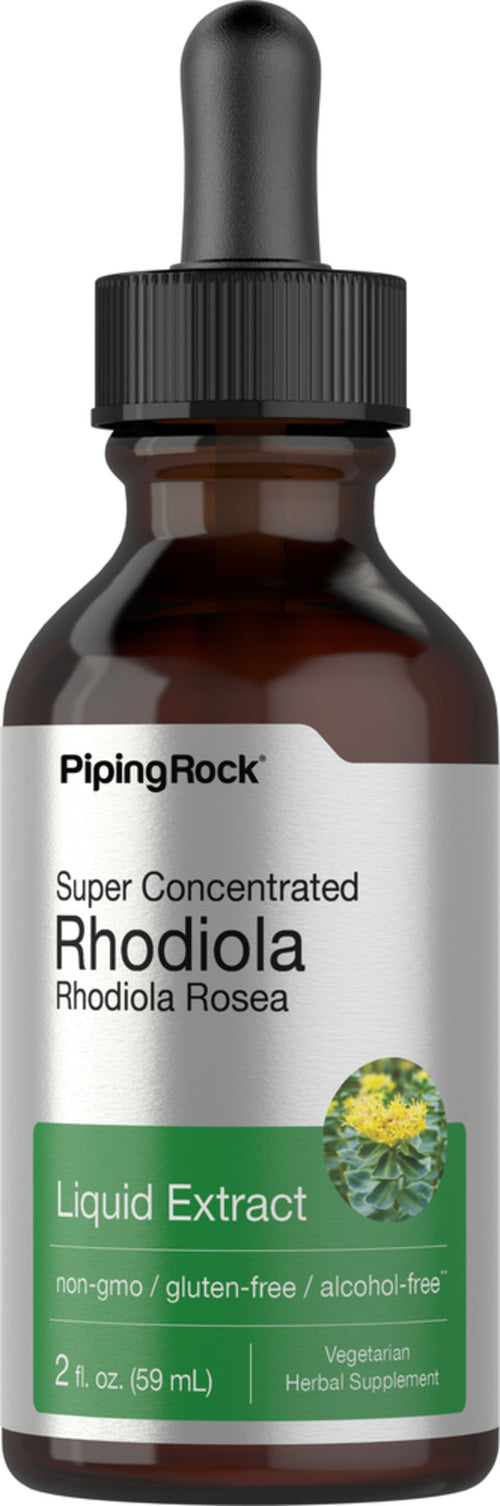 Extrato líquido de rhodiola sem álcool 2 fl oz 59 ml Frasco conta-gotas    