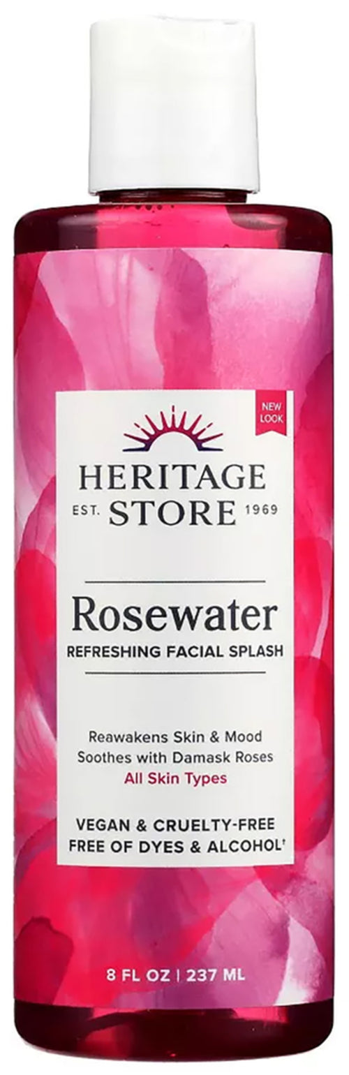 Eau de rose aux pétales de rose 8 onces liquides 237 mL Bouteille    